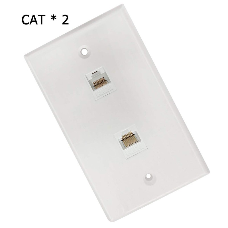 AV Wallplate Cat6 Ethernet Keystone Insert Jack Network Wall Plate