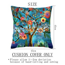 HMS Happy Memories Bohemian Flower Boho Floral Velvet Cushion Cases Square Decorative Throw Pillow Cover 45x45cm(18x18 Inch) Set of 2 for Couch Sofa Bed Living Room Bedroom (Color 10)