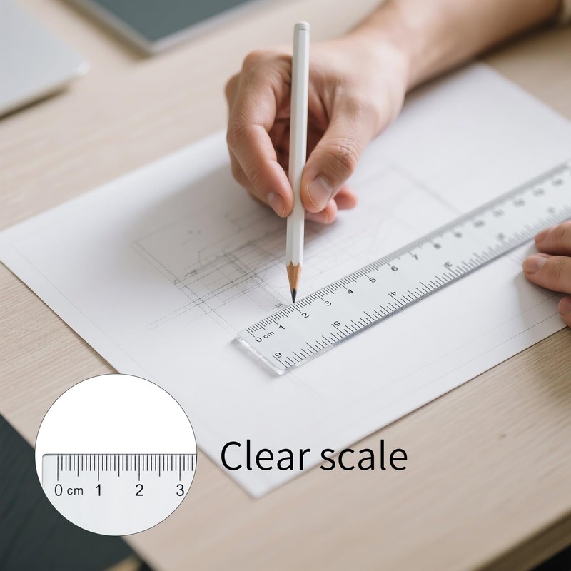 LAGEBONA 4 Pack Plastic Ruler 12 Inch Bulk for Classroom