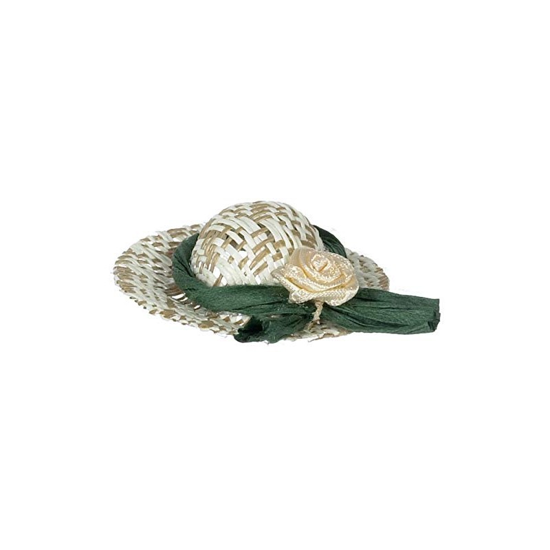 Dolls House Straw Sun Hat Khaki Band Miniature Garden Bedroom