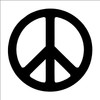 AMA SHOP PRESPACED STICKER PEACE SYMBOL BLACK PVC FOR WALL