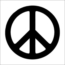 AMA SHOP PRESPACED STICKER PEACE SYMBOL BLACK PVC FOR WALL DECALCOMANIES CAR MOTORCYCLE HELMET CAMPER