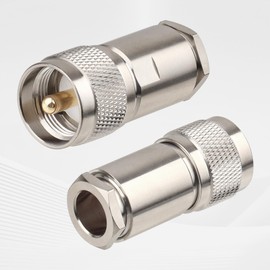 MOOKEERF 4 Pack PL259 Coax Connectors 50 Ohm PL-259 UHF Male Clamp Connector for LMR400 KMR400 RG8 RG8U RG213 Coaxial Cable