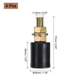 sourcing map 4Pcs 1.18" x 1.57" (WxH) Slide Gate Guide Rollers, Nylon Bearing Guide Roller, Sliding Gate Support Wheel Gate Rollers for Pulley, Electric Door, Black