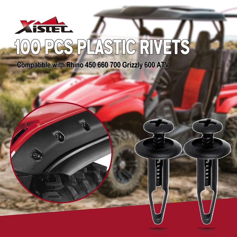 Xislet 100 Pcs Plastic Rivets Compatible with Rhino 450 660