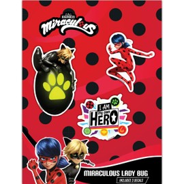 Miraculous Ladybug Decals - Set of 3 Ladybug, Cat Noir, I Am My Own Hero Icon Vinyl Stickers for Water Bottle, Laptop, Tablet, Luggage - Tales of Ladybug and Cat Noir