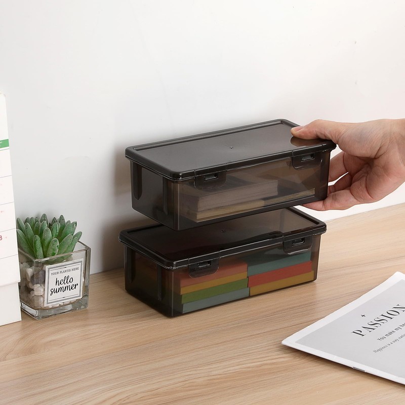Hipiwe 2-Pack Plastic Cash Box Money Organizer Black Currency Tray