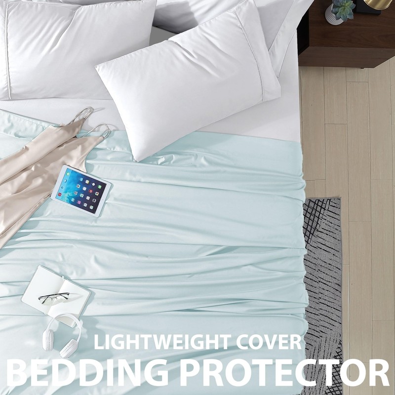 Cathay Home Single Flat Sheet, Queen (90" x 102"), Aqua