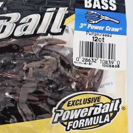 Berkley PowerBait Extra Scent Bio Salt 3" Power Craw 10 Count Or 12 Ct You Pick - Pumpkinseed
