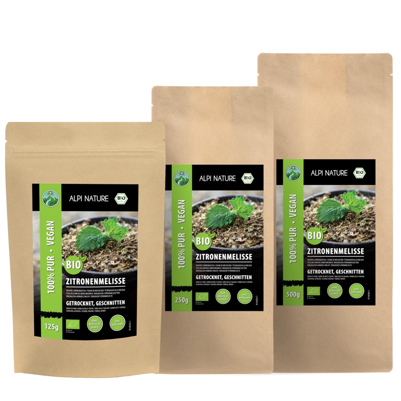 Organic dried lemon balm (125g, 4.4oz), organic lemon balm tea,