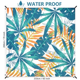 Beach Blanket Sandproof Extra Large Beach Mat Adults Waterproof Quick Drying Sand Free Mat Made by Premium Polyester with 4 Stakes & 4 Corner Pockets for Outdoor Travel Camping Hiking