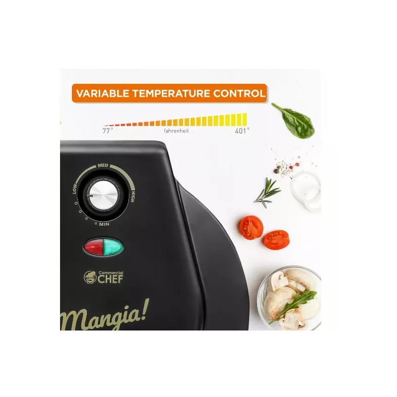 Commercial Chef Maker Pizza Countertop Quesadilla Grill Sandwich Personal Indoor