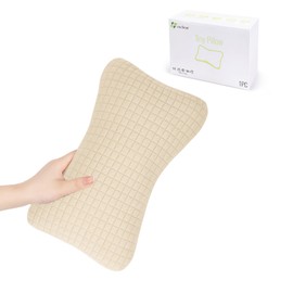 vocheer 11x7in Mini Travel Pillow, Small Pillows for Sleeping, Tiny Pillows for Neck, Wrist, Lumbar and Knee, Pets Pillow, Cotton, Cover Removable, Machine Washable (Dark Beige-1PC)