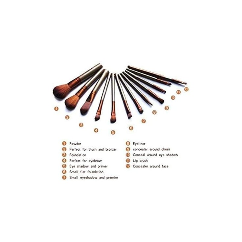 Catiblue 12-Piece Brown Makeup Brush Set