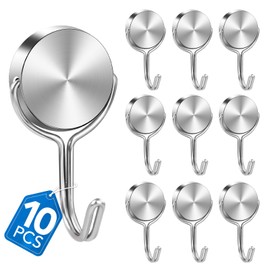 LOVIMAG Magnetic Hooks for Cruise Cabins, 60Lbs Swivel Magnetic Hooks Heavy Duty, Cruise Ship Essentials, Locker Accessories, Magnetic Hook for Classroom, Refrigerator, Hanging, Grill -10 Pack