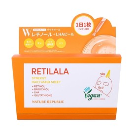 NATURE REPUBLIC Retylla Synergy Daily Mask Sheets, Formulated with Retinol + Baktiol + LHA+ Glutathione, Pack of 30, Vegan Friendly