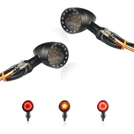 LIUJJYH Universal Motorcycle Rear LED Turn Signals,Red Brake Taillights Motorbike Running Lights Compatible with Harley Kawasaki Honda Suzuki Yamaha Triumph Scooter-2Pcs