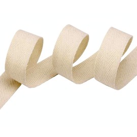 Abbaoww - Cinta de sarga de 1,27 cm, 100% algodón, color natural, 50 m, cinta de espiguilla, cinta al bies para manualidades y costura