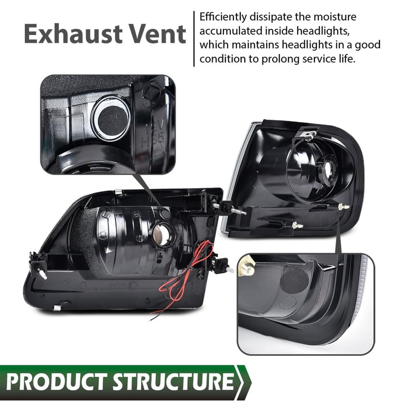 GRAND ORANGE Lightning Style Headlights LED DRL strip Compatible with