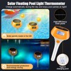 Upgraded Solar-Powered Digital Pool Thermometer Floating Pool Lights with Backlit