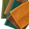 Prettystern Soft Wool Scarf Plain with Fringes for Autumn Winter