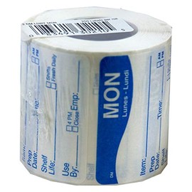 DayMark Safety Systems DissolveMark IT112213-1 "MON" Day of The Week Label, 2" x 2", Blue, Roll of 250