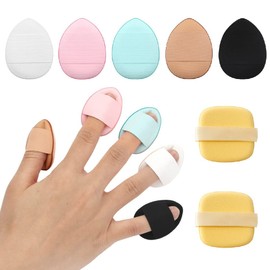 Pack of 5 Finger Powder Puffs, 2 Pieces Sponge Powder Puff for Foundation, Concealer, Cosmetics, Foundation, Sponge, Mineral Powder, Wet and Dry Makeup Tool