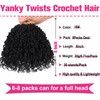 Unionbeauty 6 Inch Yanky Twist Crochet Braids Hair 8Packs Natural