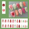 MouyouGlow 30 Pieces Press on Nails Kurz,Almond Gradient French 3D