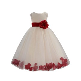 Ivory Flower Girl Dress Blush Pink Pigeon Blue Green Yellow Maroon Wine 814S 6
