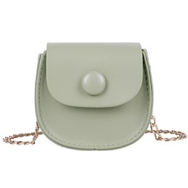 Suitcase Company GPT Shoulder Bag, Mini Flap with Chain, PU Leather, Lightweight, Women's, Pochette, Micro, Crossbody Hanging, Small, Cute, green (light green)