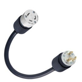 L6-30P Male 220V-250V Plug To L5-30R 110V-125V Female Receptacle Socket Outlet Adapter, Twist-Lock 3-Pin Electrical Power Connector Cord Converter, NEMA. FX125V1422