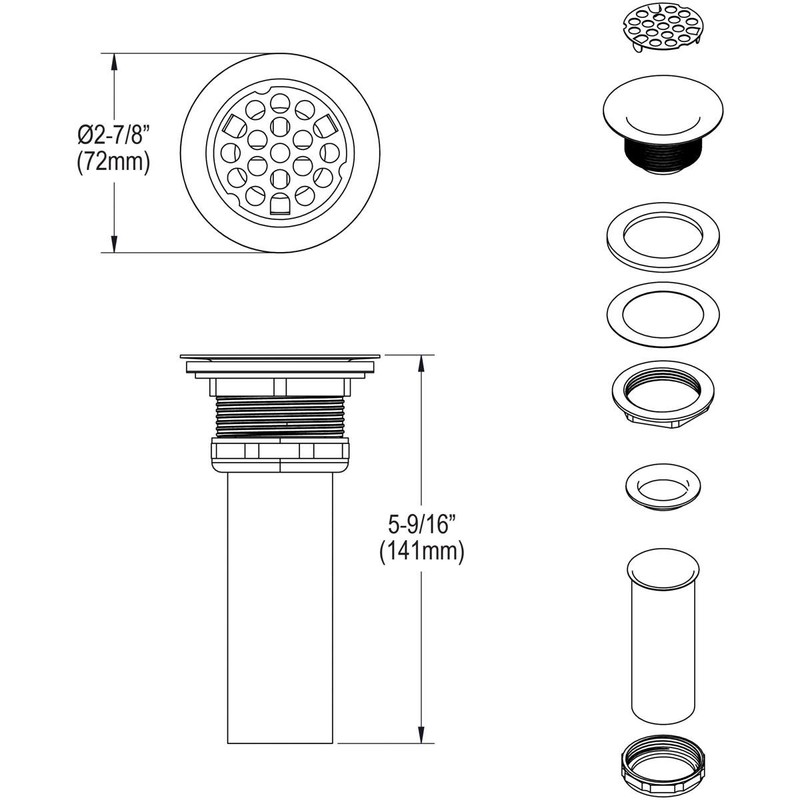 Elkay LK8 2" Drain Fitting with Type 304 Stainless Steel