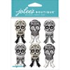 Jolees Mini Repeats Stickers, Black and White Skulls