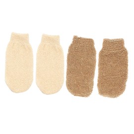 minkissy 4pcs Bath Gloves Bath Sponge Bath Tools Thickened Bathing Gloves Bath Puff Sponge Exfoliating Mitts Dead Skin Cell Removers Pouf Shower Loofah Gloves Flax Scrub Portable