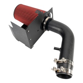 KAX 3 inch Cold Air Intake System Kit & Heat Shield Replacement for Jeep Wrangler 2007-2011, High Performance, RED