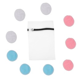 Vaguelly 10pcs Reusable Bamboo Fiber Makeup Cleansing Pads Double Layer Safe for Skin Deep Cleansing Includes Pads