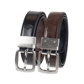 Dockers Boys' Big Reversible Dress and Casual Belts, Brown/Black, Large