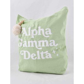 Sorority Shop Alpha Gamma Delta Retro Pom Pom Tote Bag