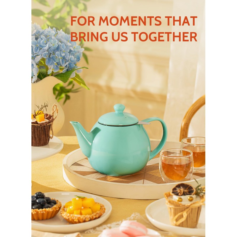 Sweese Teapots for Tea, 27 oz Porcelain Tea pot with
