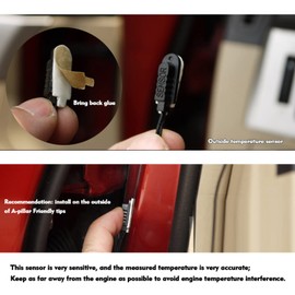 HXBER Car Dual Temperature Gauge Voltmeter, Car Thermometer Digital Clock DC 12V Automobile Clock LED Lighted Auto Dual Temperature Gauge Voltmeter Voltage Tester