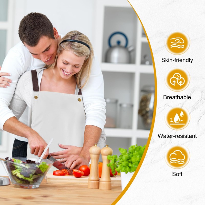 APRONPANDA Waterproof Apron for Women Men, Cooking Chef Apron with