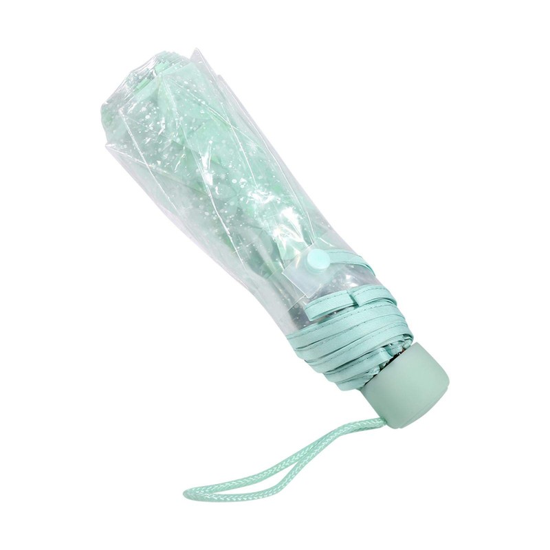 Fdit 1 x Printed Cherry Blossom Pattern Transparent Folding Umbrella,