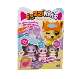 Grandi Giochi Fuzzikins I Colora, Sleepy Kittens, Puppies for Colouring, Washing and Dyeing-FUZ00007, FUZ00007