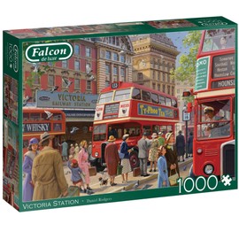Falcon Victoria Station - 1000 Piece Jigsaw Puzzle for Adults - Beautifully Illustrated 1000Pc Adults Jigsaw Puzzle, Fun Activity for at Home, Puzzles for Rainy Days, Birthday Jumbo