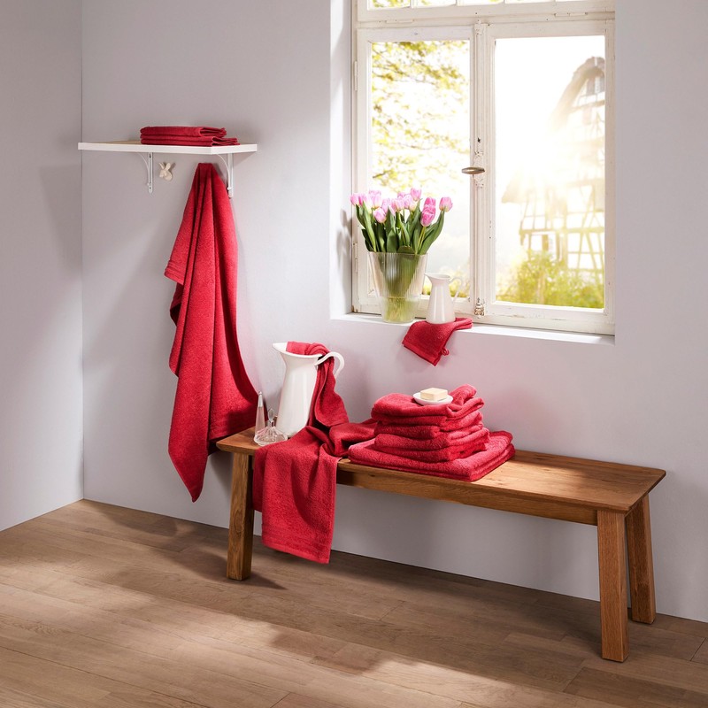 Erwin Müller Heidelberg Hand Towel, 100% Cotton, Red, 50 x