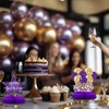 Purple and Gold Birthday Decorations – 12PCS Honeycomb Table Centerpieces