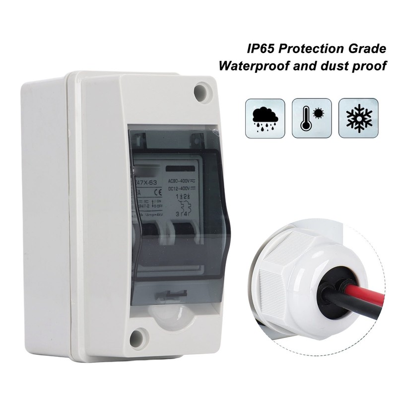 Circuit Breaker 2P 16A IP65 Waterproof PV Solar Disconnect Switch
