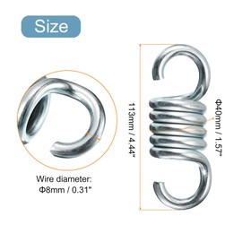 TOP-VIGOR 2Pcs Hammock Spring, Galvanized Iron Swing Extension Spring for Hanging Hammock Chairs and Porch Swings, Heavy Duty Spring Leisure Garden Swing Hammock (Load Capacity 350 kg/771.62lb)