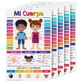 Mi Cuerpo Spanish Educational Posters for Kids – The Human Body Classroom and Homeschool Learning Visual Aid and Chart Decorations for Classrooms and Homes | Durable, Glossy Cardstock | 11" x 17"